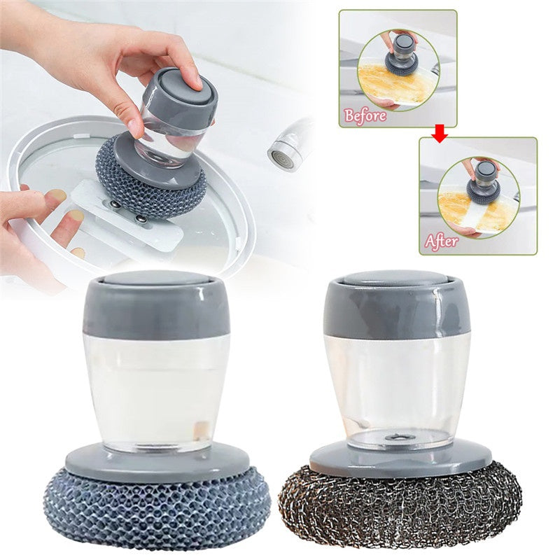 Soap-Dispensing Palm Dish Brush
