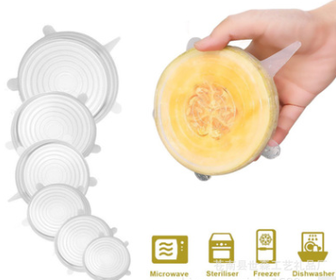 6-Piece Stretch Silicone Food Covers